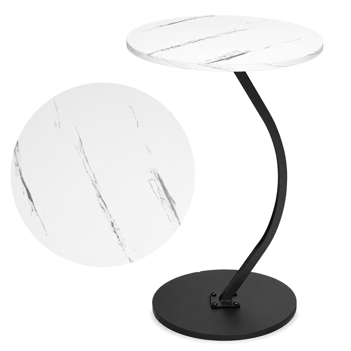 Odkládací stolek GRELO bílý mramor