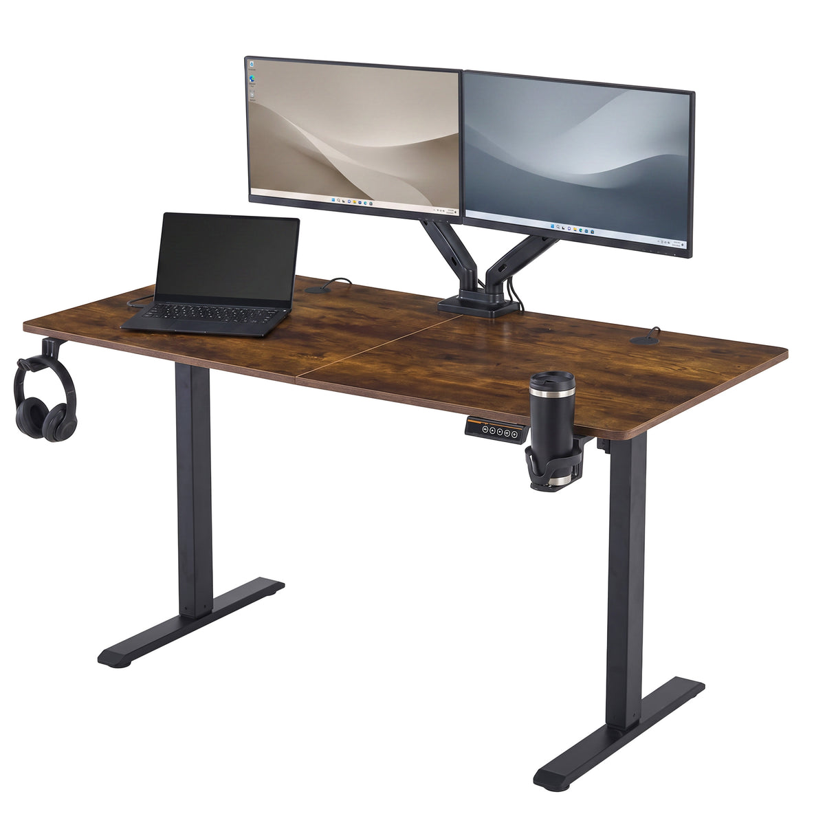 Herní stůl GAMER RUSTIC elektrické 140 cm