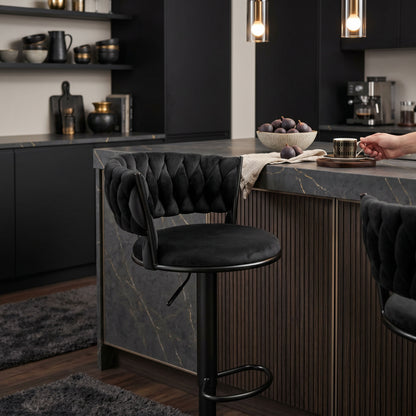 Barová židle Tresso Black černý Velvet