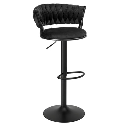Barová židle Tresso Black černý Velvet
