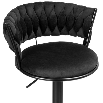 Barová židle Tresso Black černý Velvet
