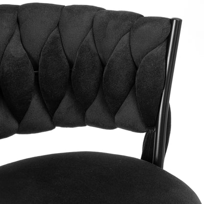 Barová židle Tresso Black černý Velvet