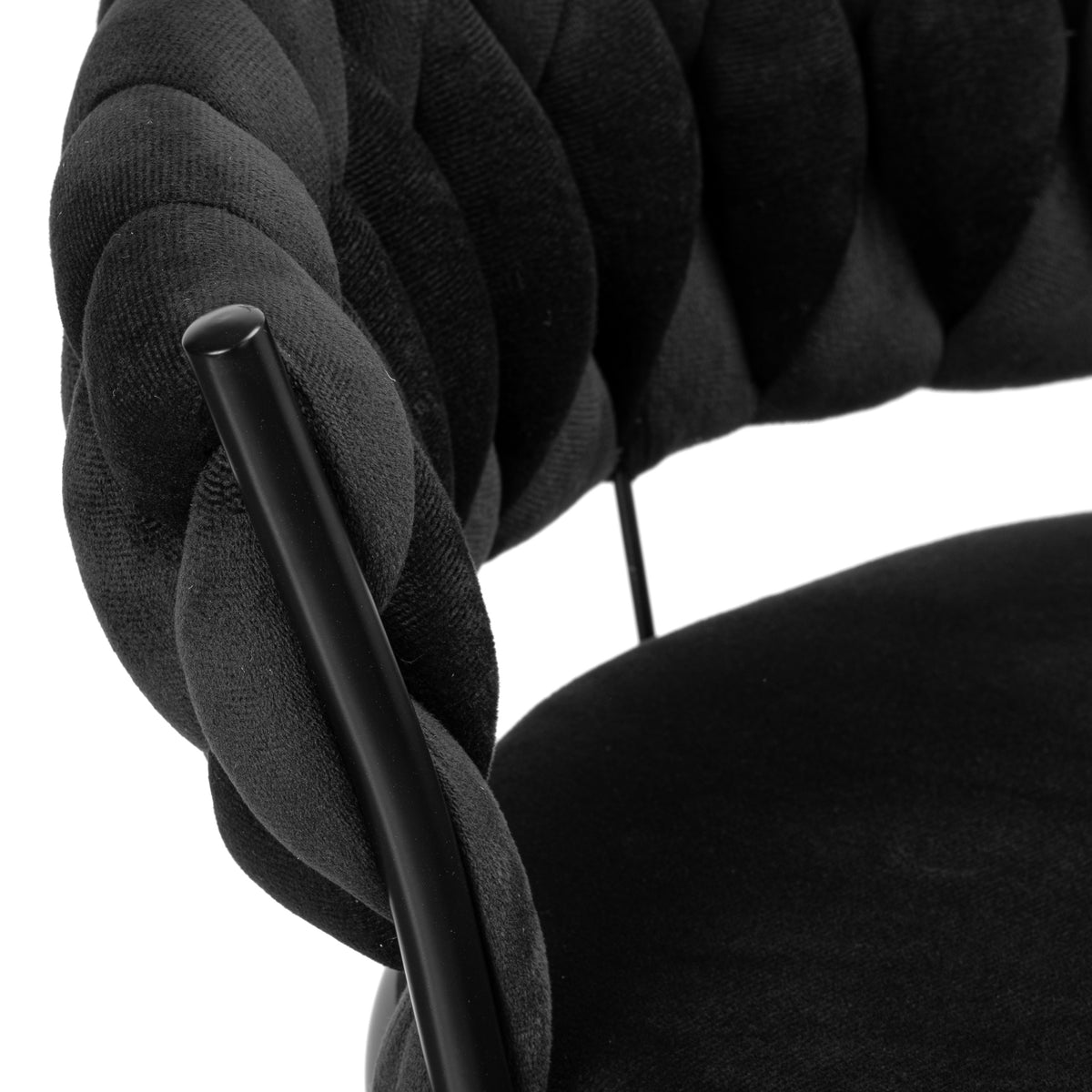 Barová židle Tresso Black černý Velvet
