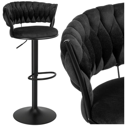 Barová židle Tresso Black černý Velvet