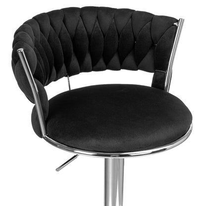 Barová židle Tresso chrom černý Velvet