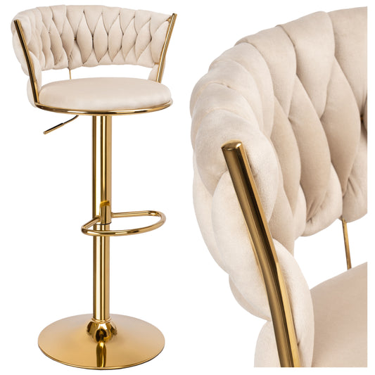 Barová židle Tresso Gold béžový Velvet