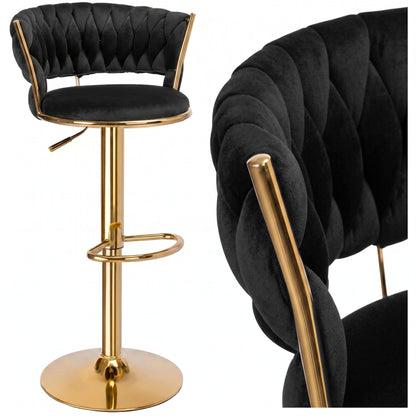 Barová židle Tresso Gold černý Velvet