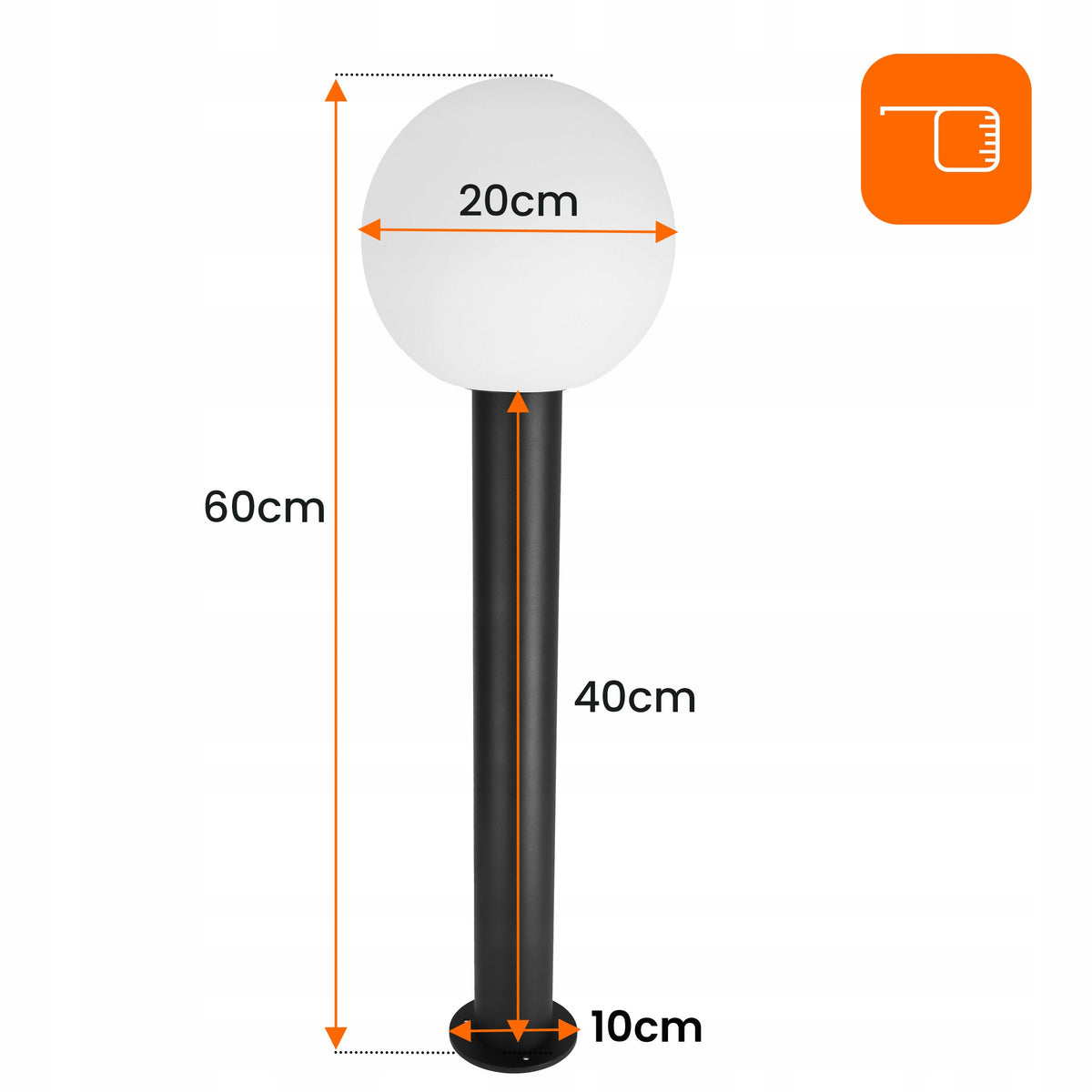 Venkovní osvětlovací sloupek E27 60 cm, IP54