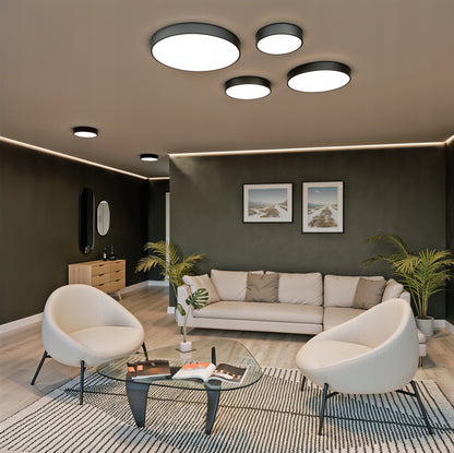Černé kulaté stropní LED svítidlo 27 W, 30 cm