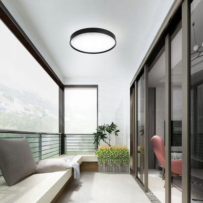 Černé kulaté stropní LED svítidlo, 3 režimy barvy světla