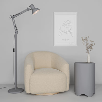 Šedá stojací lampa E27 190 cm, nastavitelná
