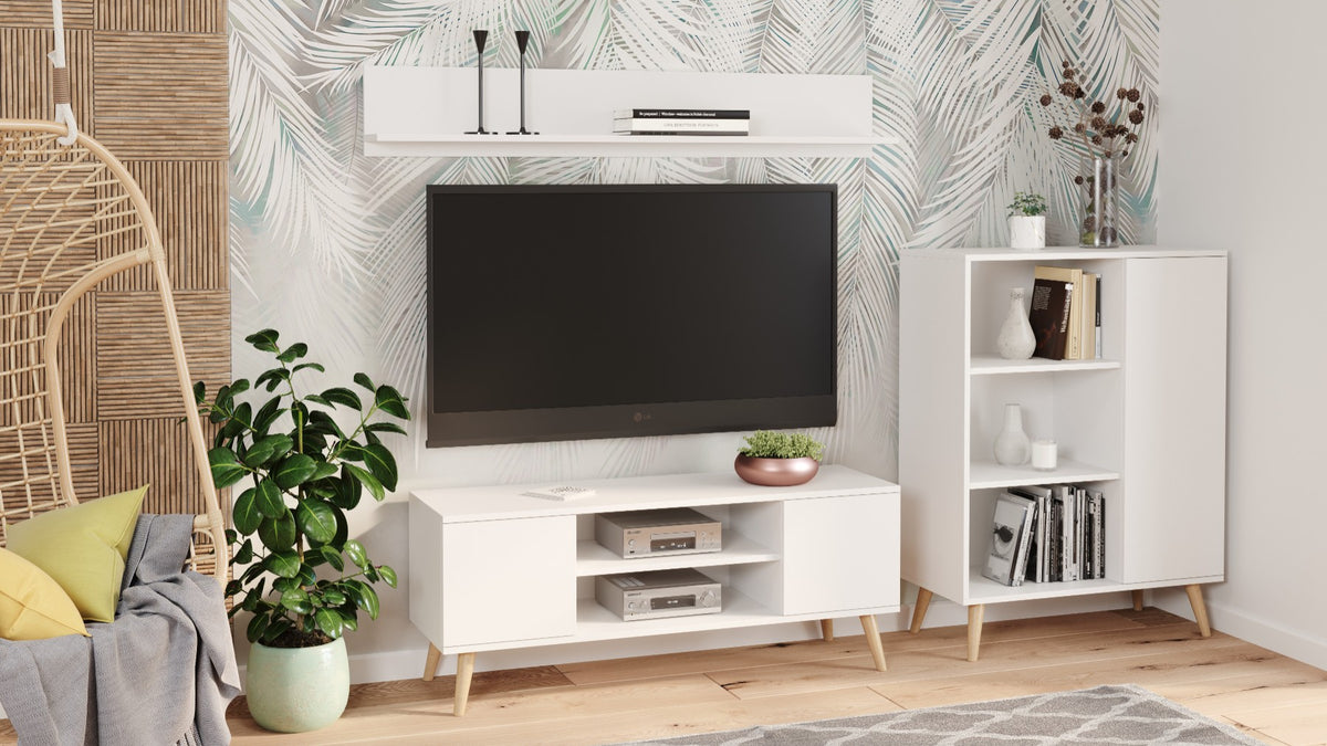 TV stolek FOCUS 135 cm – bílá
