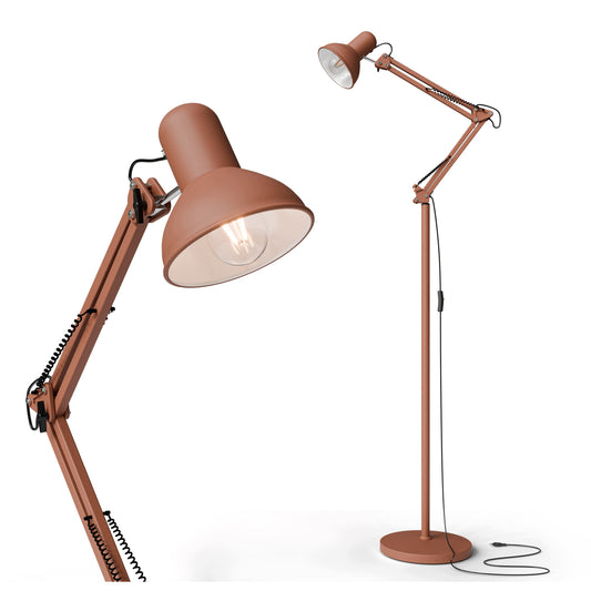 Červená stojací lampa E27 190 cm, nastavitelná
