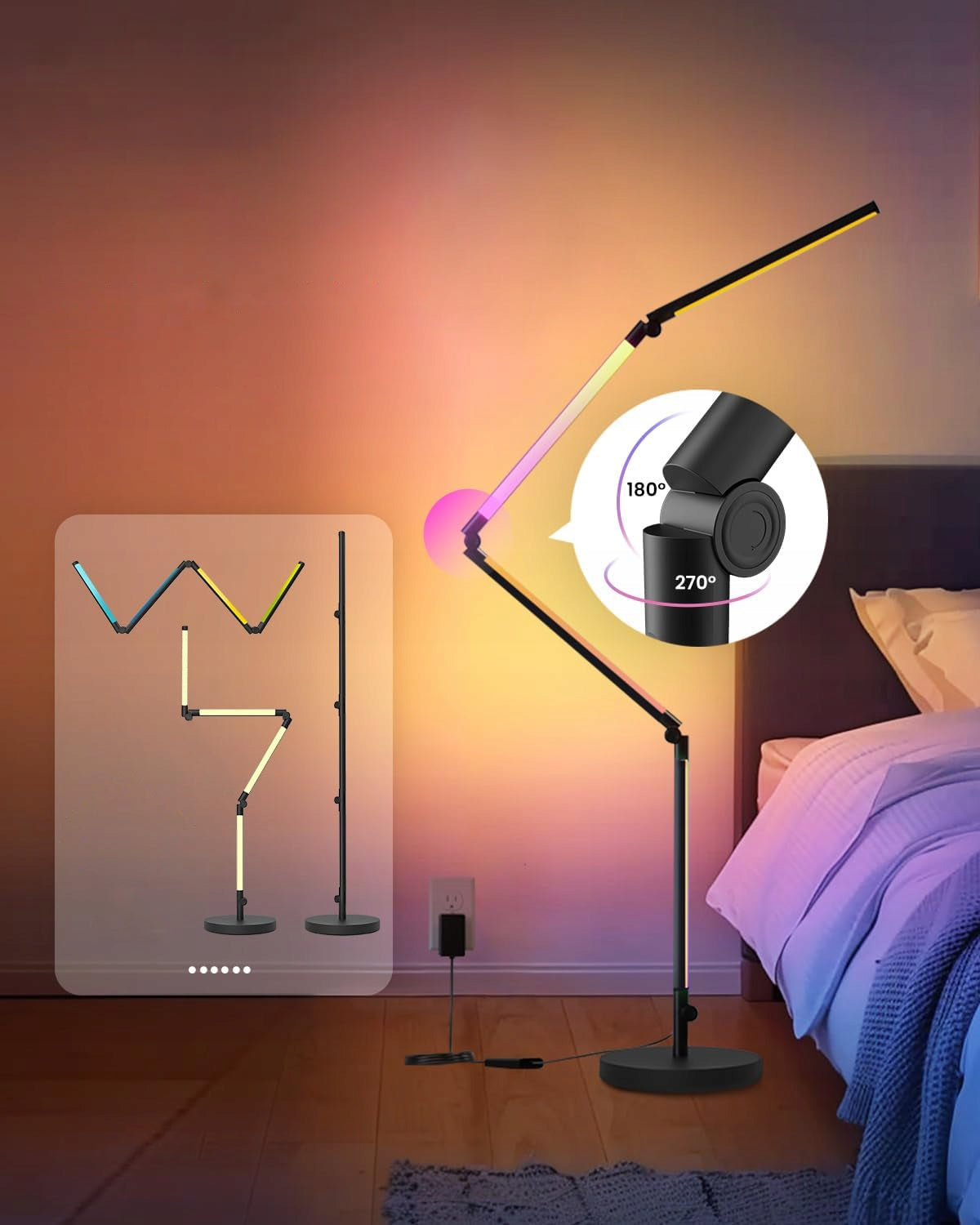 LED stojací lampa 10 W, nastavitelná