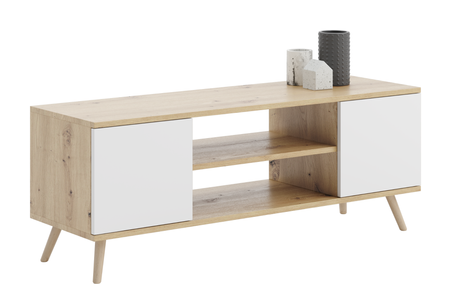 TV stolek FOCUS 155 cm – dub artisan / bílá