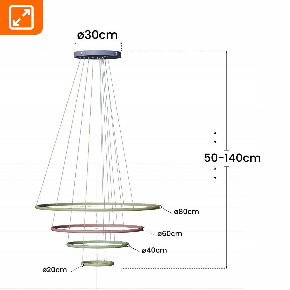 LED závěsné svítidlo 99 W, 7920 lm