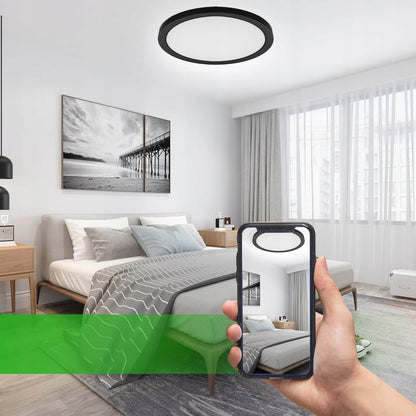 Černé kulaté stropní LED svítidlo 24 W