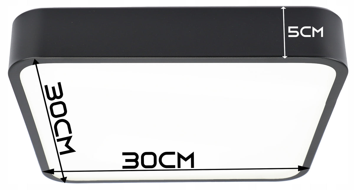 Černý přisazený LED panel 30 W, 30 cm