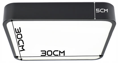 Černý přisazený LED panel 30 W, 30 cm