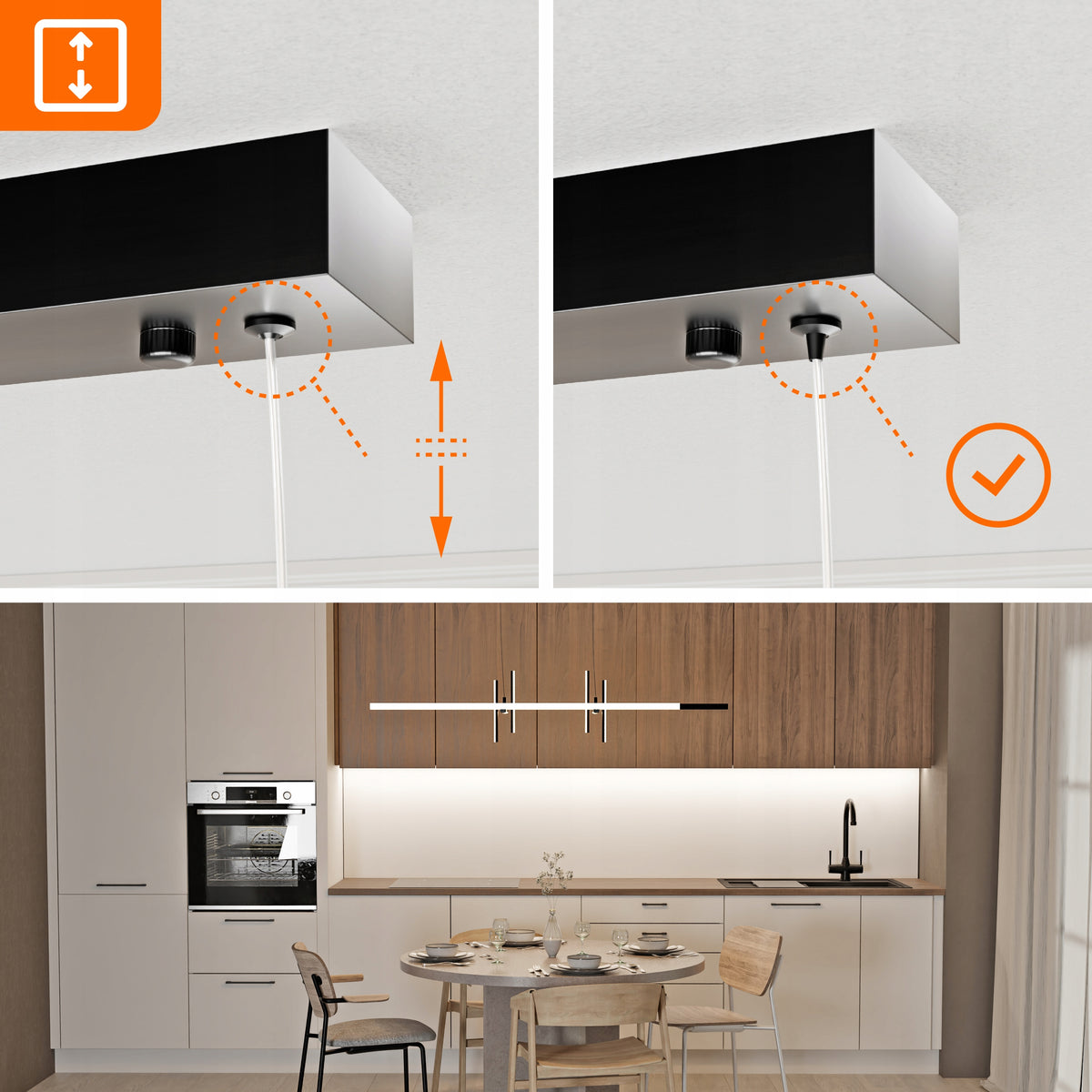 Bílé LED závěsné svítidlo 60 W – teplá bílá