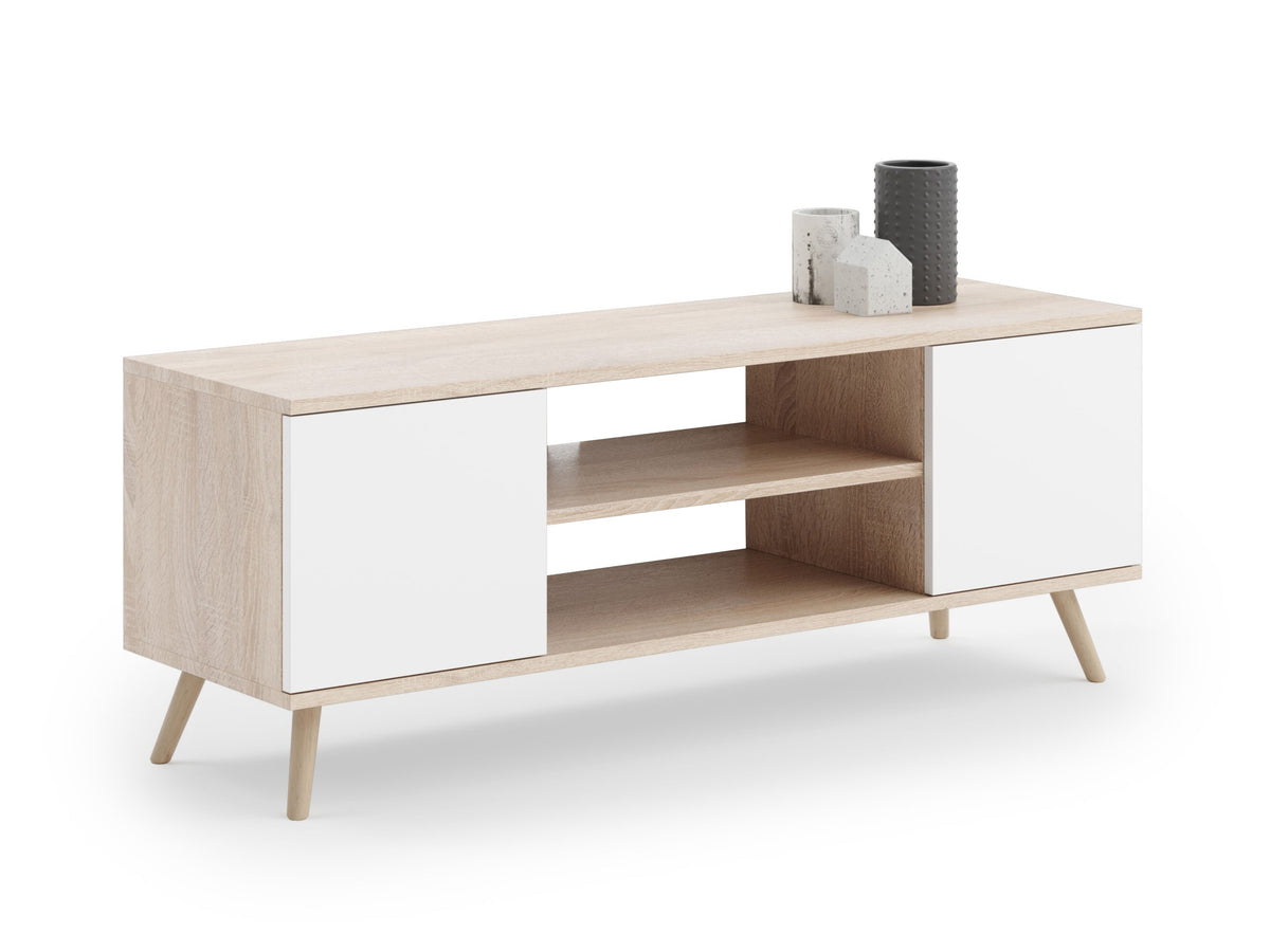 TV stolek FOCUS 155 cm – dub sonoma / bílá