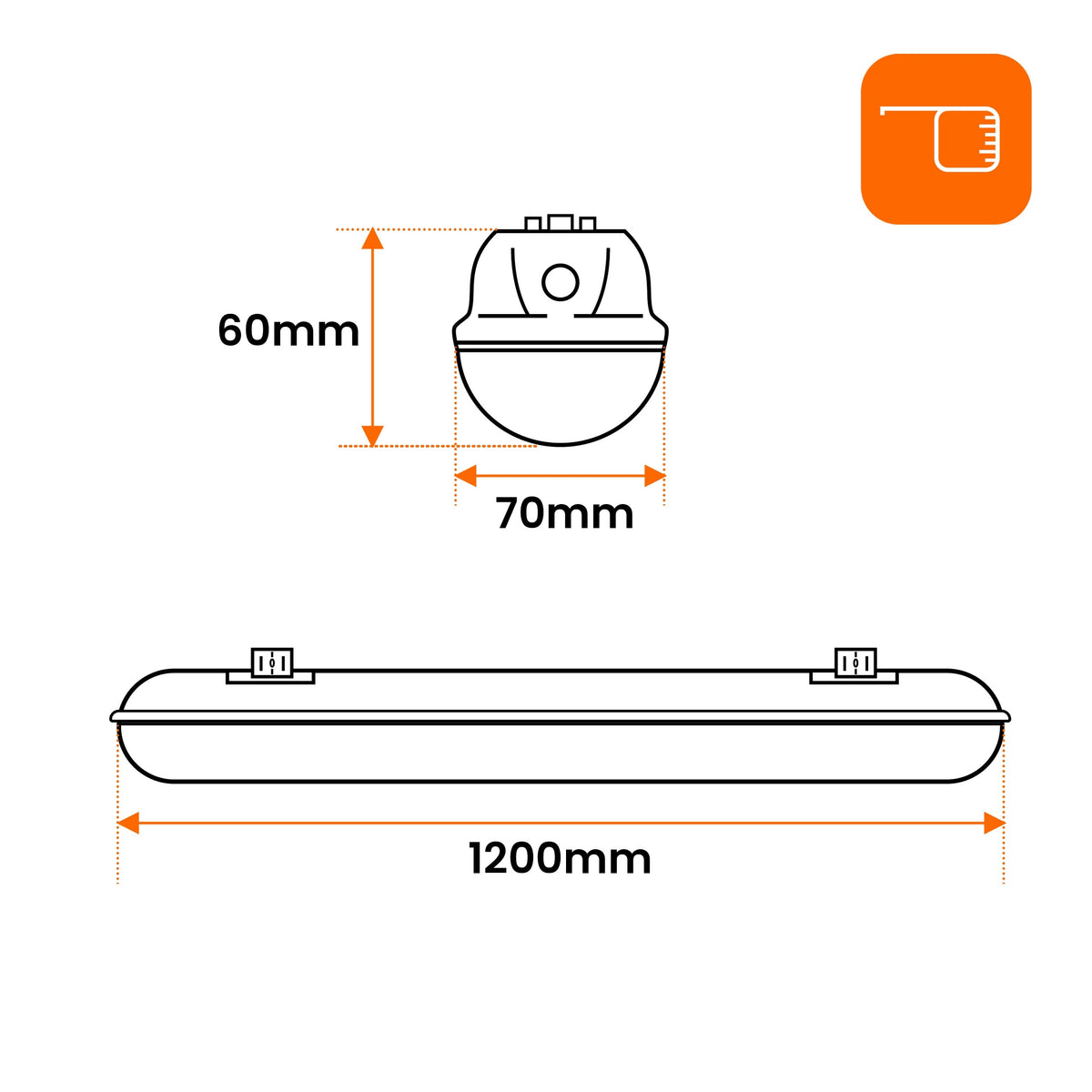 Prachotěsné LED svítidlo 40 W, 120 cm, IP65