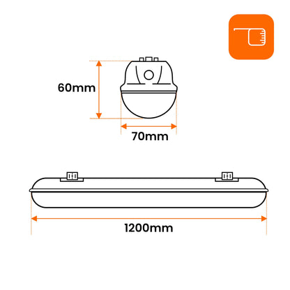 Prachotěsné LED svítidlo 40 W, 120 cm, IP65