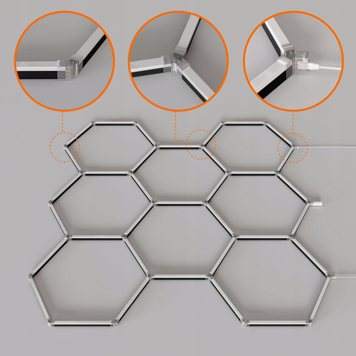 LED HEXAGON osvětlení do garáže 210 W