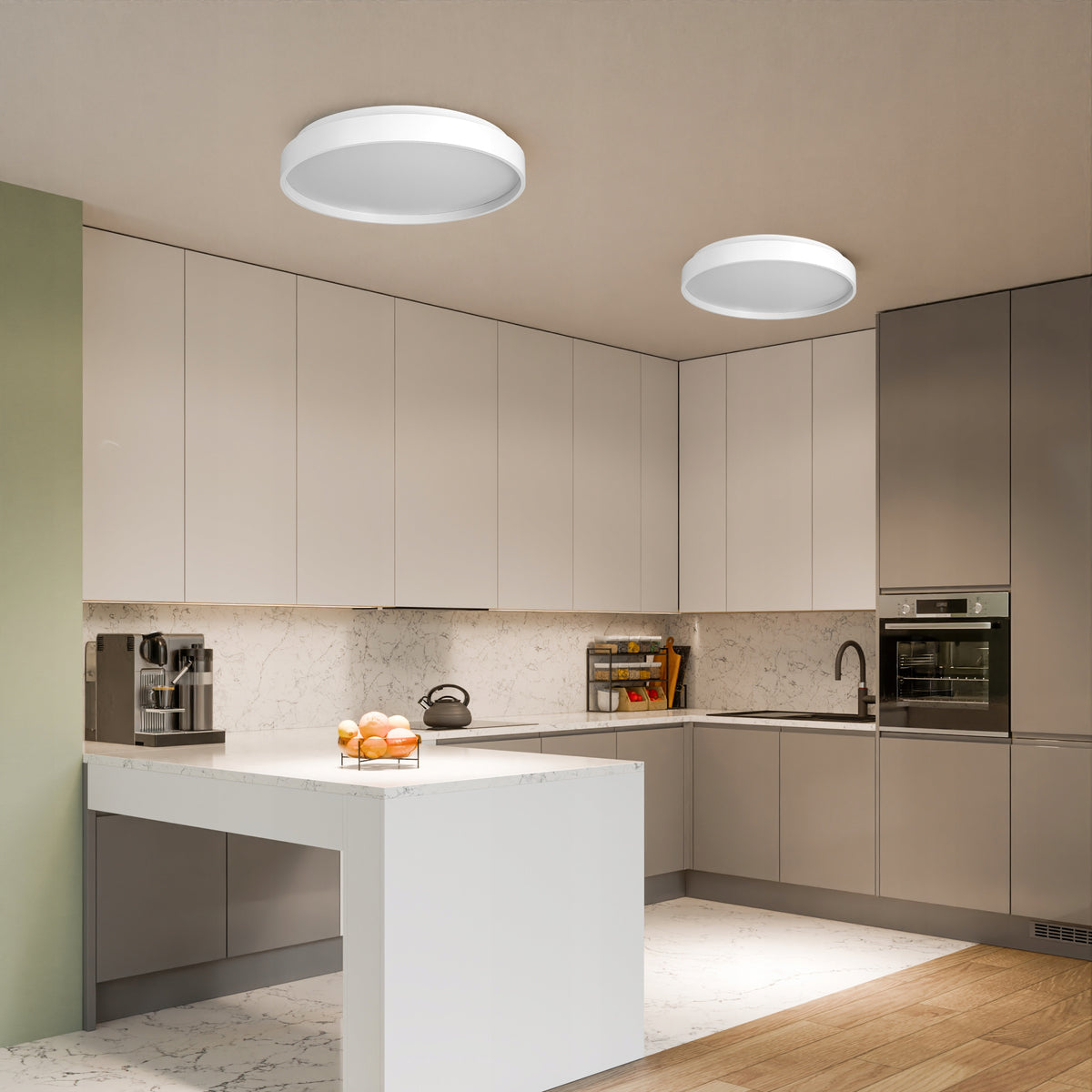 Bílé kulaté stropní LED svítidlo 24 W, 30 cm