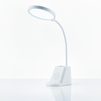 LED stolní lampa, s bezdrátovým nabíjením, s dotykovým ovládáním, nastavitelná, 3 režimy barvy světla, s organizérem