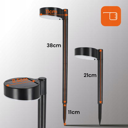Černé LED solární zápichové svítidlo, IP65