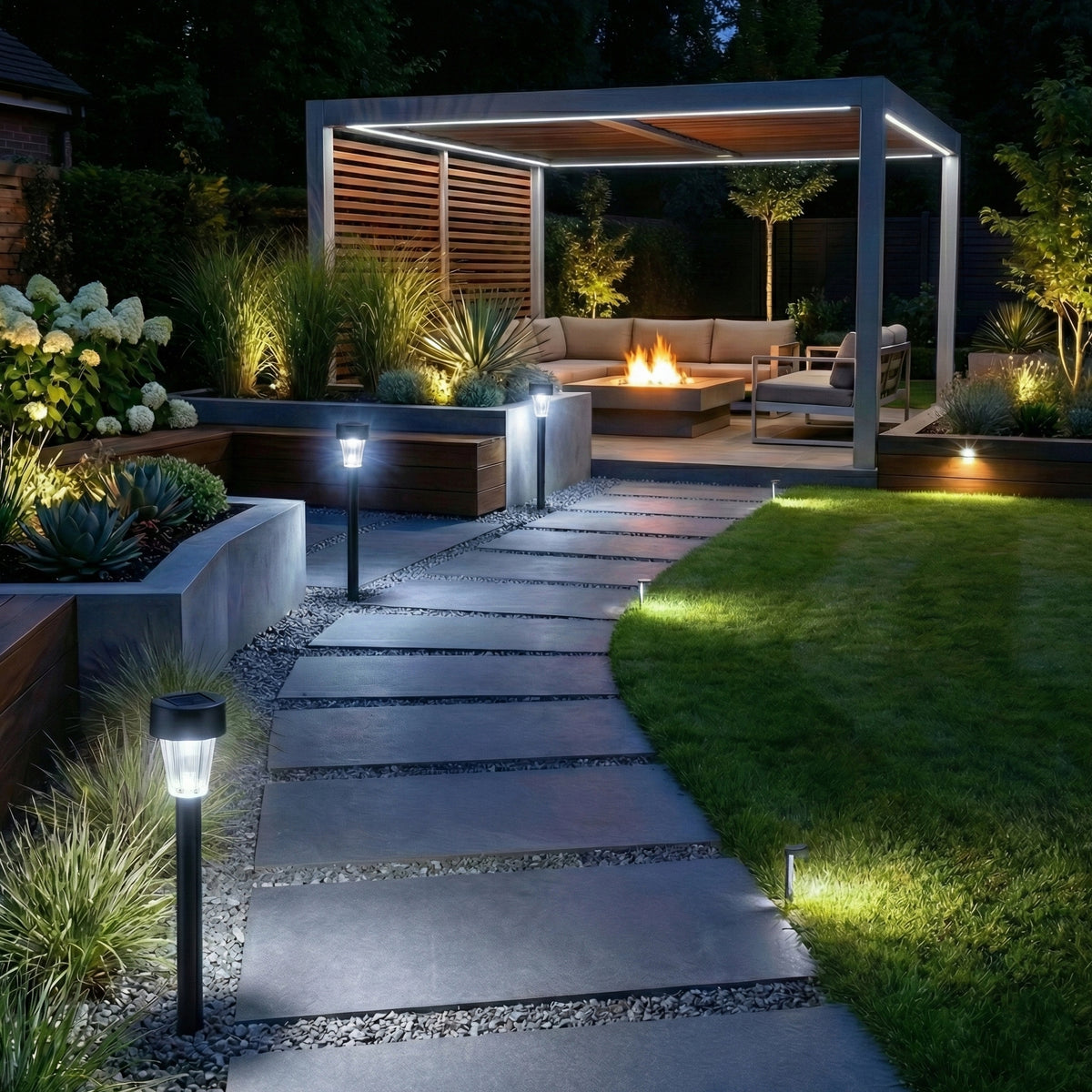 Černé LED solární zápichové svítidlo 30 cm, IP44