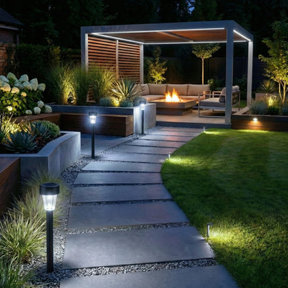 Černé LED solární zápichové svítidlo 30 cm, IP44