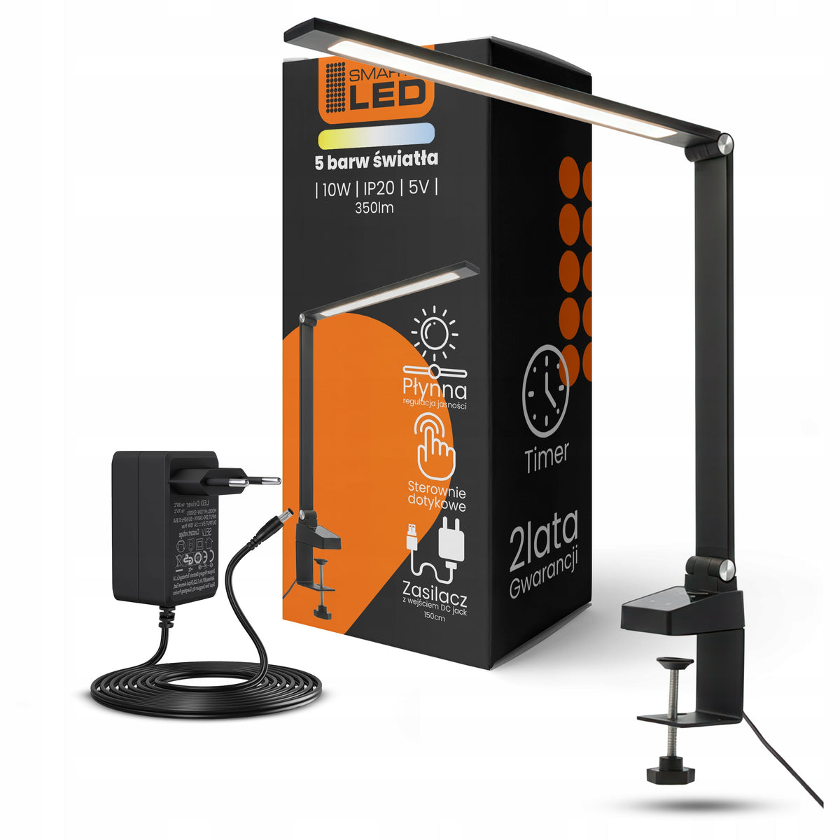 LED stolní lampa 10 W, s dotykovým ovládáním, CCT, nastavitelná