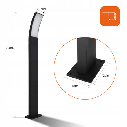 Černý venkovní osvětlovací sloupek 230 V, 80 cm, IP54