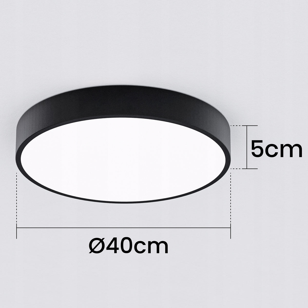Černé stropní LED svítidlo 36 W, 3600 lm, 4000 K, 40 cm