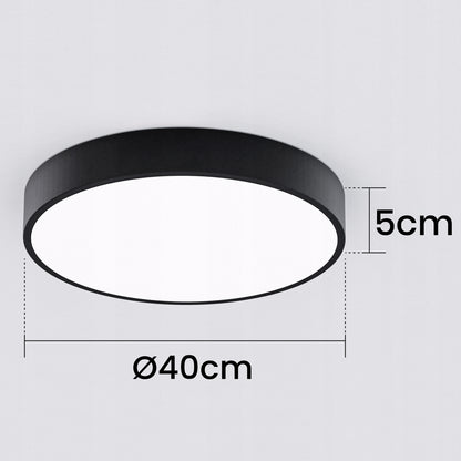 Černé stropní LED svítidlo 36 W, 3600 lm, 4000 K, 40 cm
