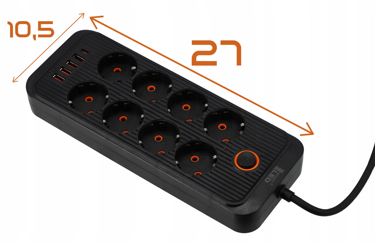Prodlužovací kabel 230 V, 2 m, USB