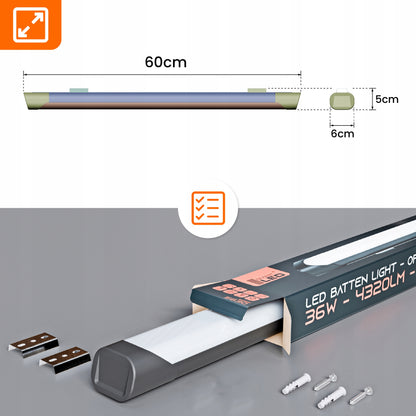 Stropní LED svítidlo 36 W, 4320 lm, 60 cm