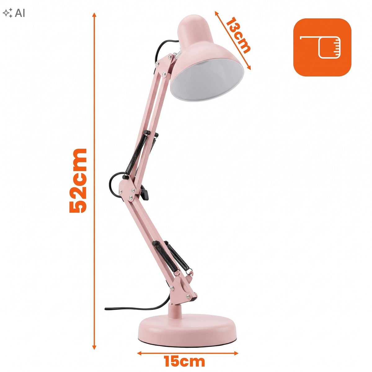 Růžová stolní lampa E27, nastavitelná, s klipsem