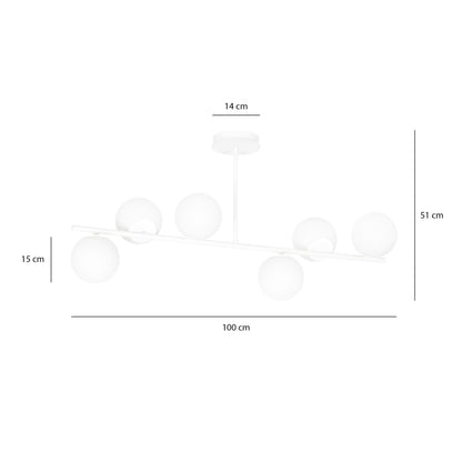 Stropní svítidlo BIOR 6 – bílé, bílé sklo