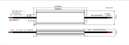 LED napájecí zdroj 24 V, 300 W, IP67