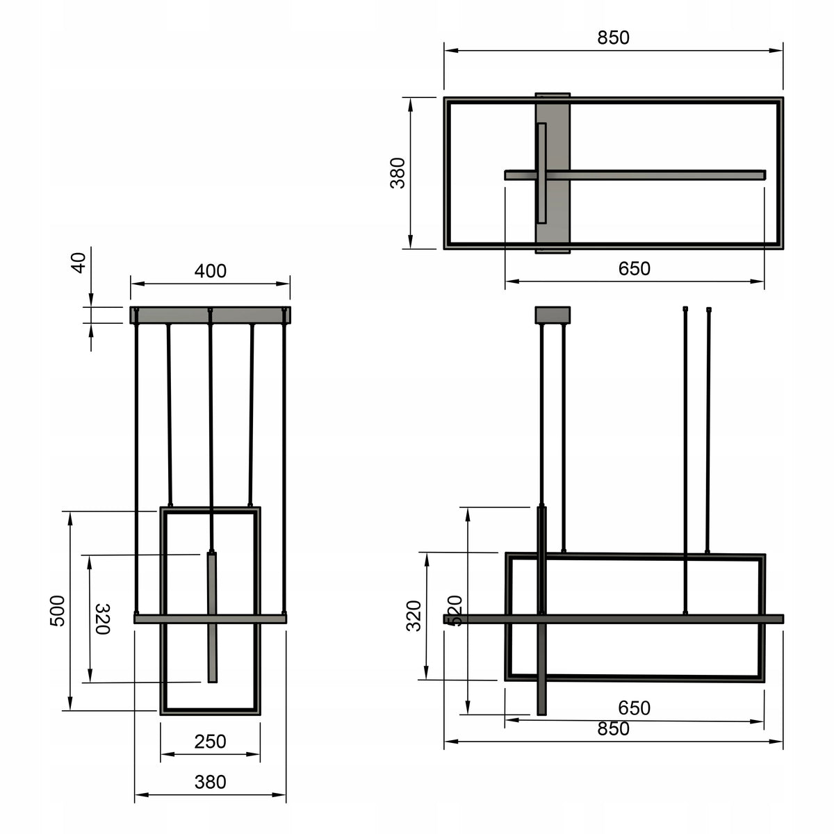 LED závěsné svítidlo 119 W – neutrální bílá