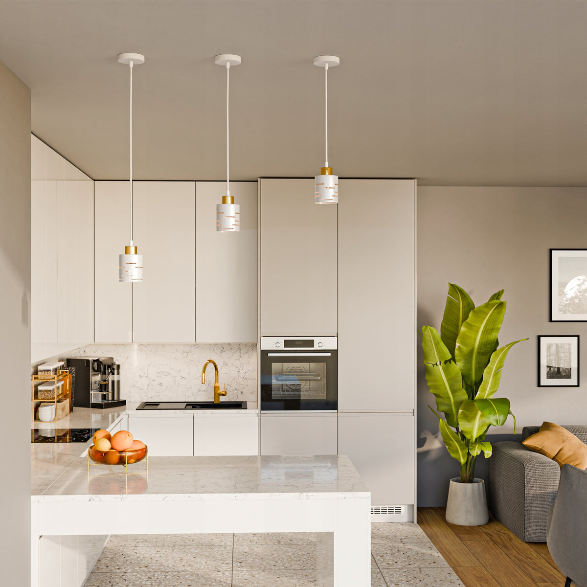 Bílé závěsné svítidlo E27