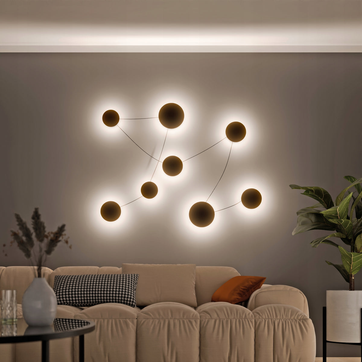 Černé LED nástěnné svítidlo 50 W