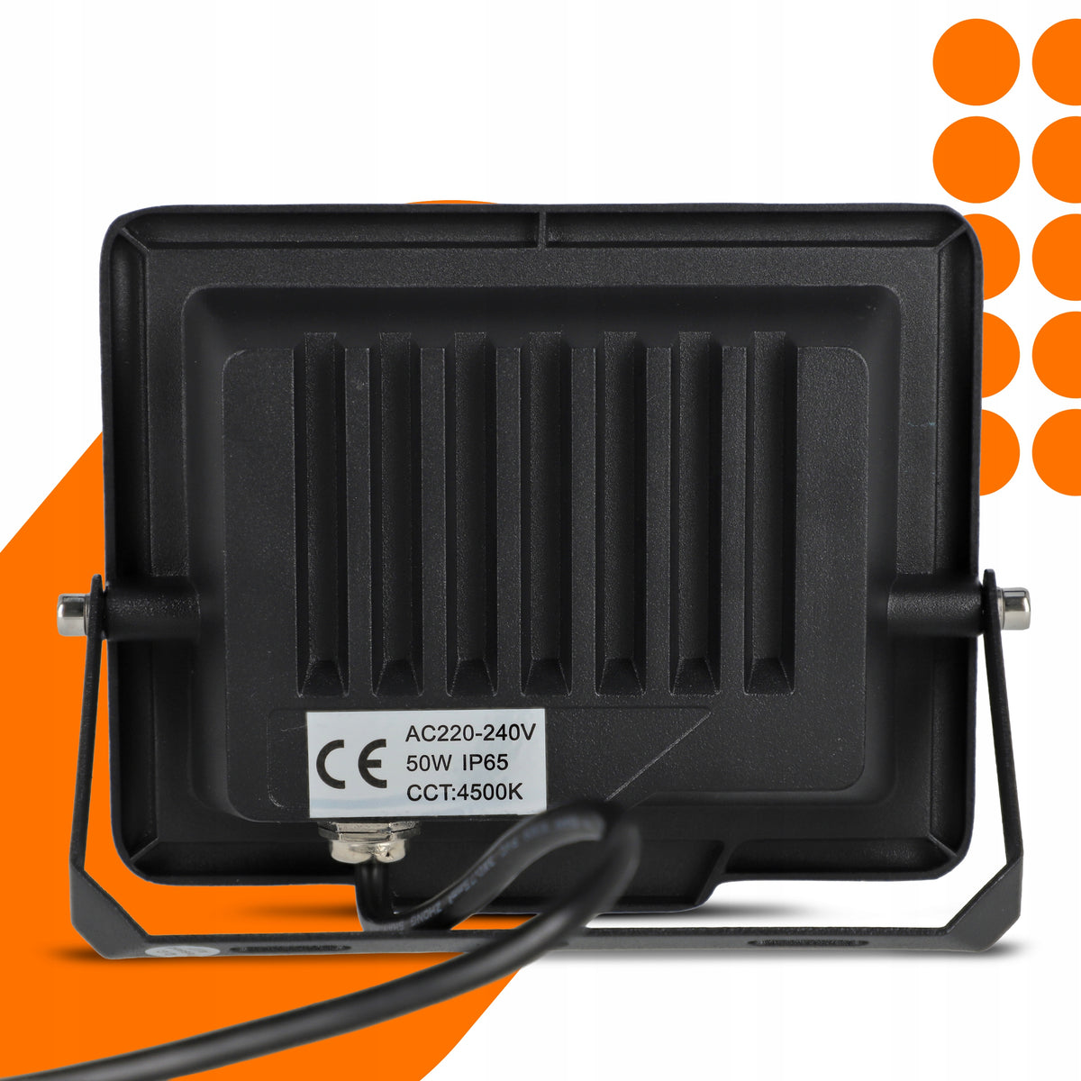 LED reflektor 50 W, 4000 lm, neutrální bílá 4500 K, IP65, 230 V, 15 × 12 cm