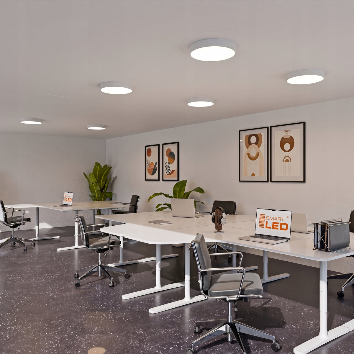 Bílé kulaté stropní LED svítidlo 36 W, 3600 lm, 3000 K, 40 cm – teplá bílá