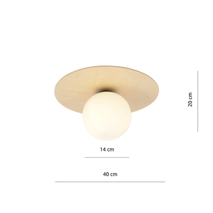 Stropní svítidlo KENZO 1B – hnědé, bílé sklo