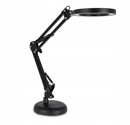 LED stolní lampa, stmívatelná, s lupou