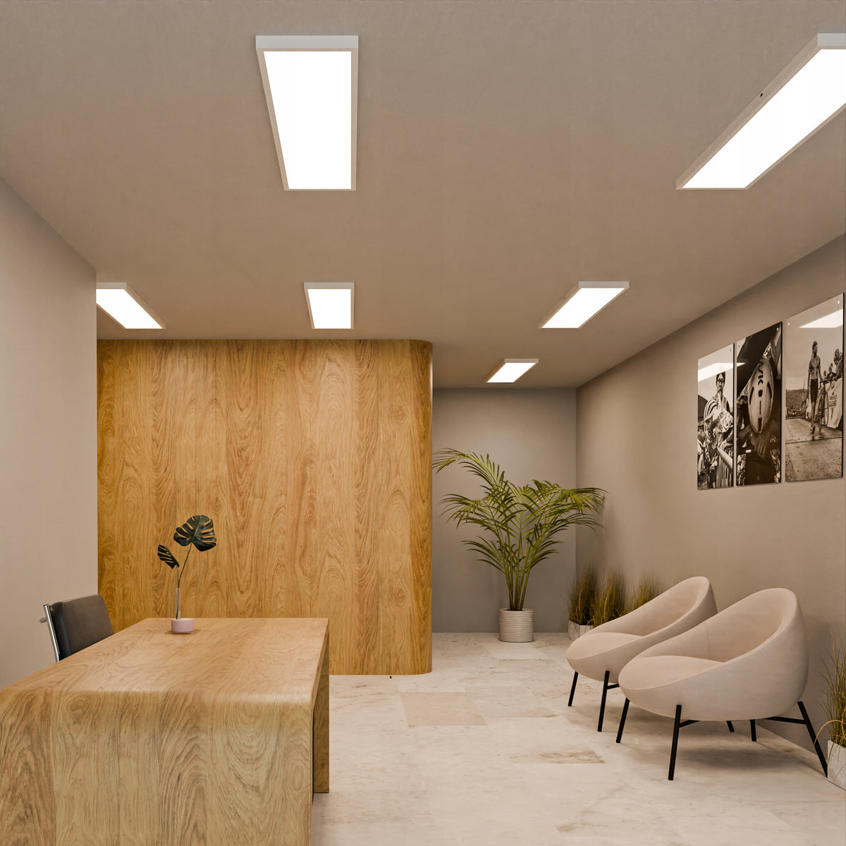 Stropní LED svítidlo 5600 lm, 30 × 120 cm